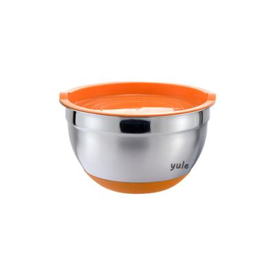 China Factory Sustainable Sale Stainless Steel Mixing Bowl Hot Non Slip Salad Mixer Bowl With Lid Salad Cutter Bowl for sale