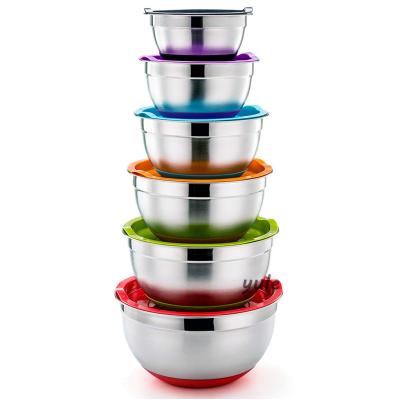 China Sustainable STAINLESS STEEL MIXING BOWL SALADIERS BOLS SALAD BOWL FOOD CONTAINER for sale