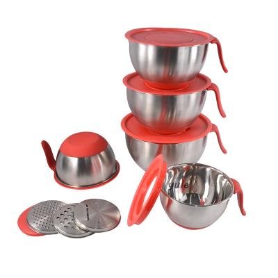 China Viable Kitchen Cooking Accessories Stocked Set Of Salad Fruit Bowl Handles And 3 3/5 Graters for sale