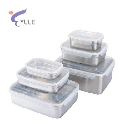 China 7 Size Chaozhou Manufacturer Lid Proof Freshness Preservation Stainless Steel Sustainable High Quality Lunch Box for sale