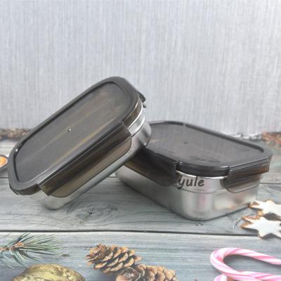 China Freshness Preservation China Factory Stainless Steel Lunch Box Korean European Style Rectangle Food Container for sale