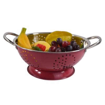 China High Quality Viable Special Design 18 Sizes 3 22 26cm Fruit Container Stainless Steel Colander With Drainer for sale