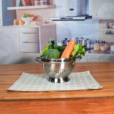 China Sustainable Wholesale Stainless Steel Fruit Container Water Drainer Colander With Handle for sale