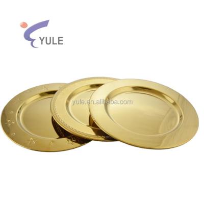 China Best Selling Viable Wholesale Gold Charger Plates For Wedding Decoration for sale