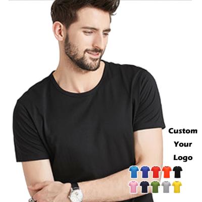 China Cheap Wholesale Custom Sublimation Printing Men's 50% Cotton 50% Polyester T Shirts Plain Tee Shirts Anti Shrink White Men's Logo T-Shirts for sale