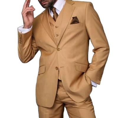 China Excellent Breathable 3 Piece Suit Men Wedding Tuxedos Notch Lapel Two Button Groom Tuxedos Men Business Dinner Prom Blazer Jacket+Pant+Vest for sale