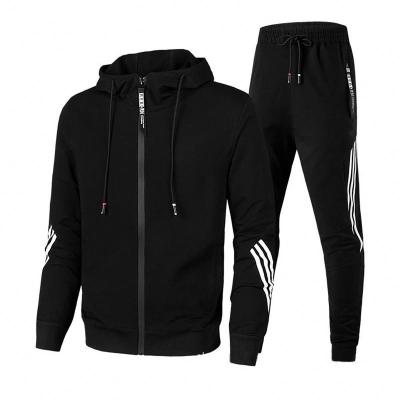 China Hooded Fashion Sportswear Breathable Casual Zipper And Pant Set Men Sweater Two Piece Set for sale