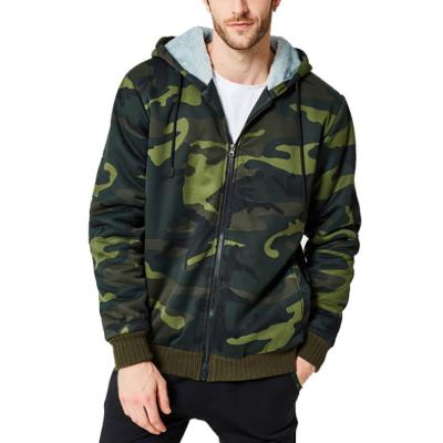 China 2019 New Winter Fashion Men's Anti-Shrink Plush Sportswear Zipper Camouflage Jacket Sweatshirts Hoodies for sale