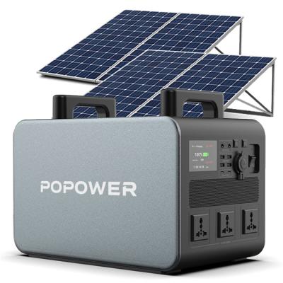 China Type C POPOWER 2000W 612000mAh 1000W 3000W AC/DC Outlets Home Lifepo4 Energy Storage Emergency Power Supply Outdoor Portable Power Station for sale