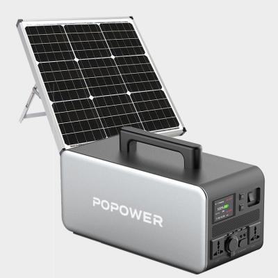 China Type C POPOWER 1500W Power Station 220V Portable Pure Sine Wave Lifepo4 Battery Solar Generator 1498Wh Power Supply Home Backup Camping for sale