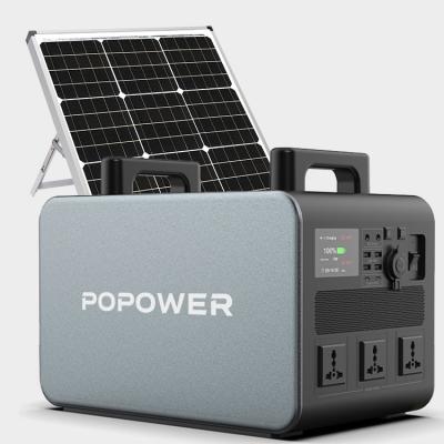 China Type C POPOWER Hot Selling Charging Battery 110 220v 2000 Watt Solar Generator Banks Supply 2000W Portable Power Station For Outdoor for sale