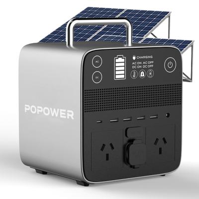 China C POPOWER LiFePO4 Battery 256Wh 300W 500W 1000W Pure Sine Wave Solar Portable Power Station Generator Set Energy Storage for sale