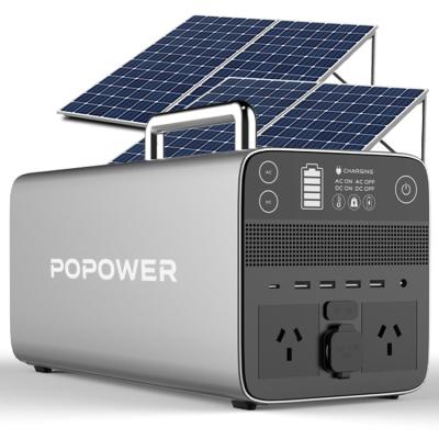 China Type C POPOWER power supply 1000W energy camping lifepo4 battery multiple power banks solar outdoor portable power station high capacity for sale