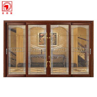 China Sliding Aluminum Sight Glass Plate Interior Doors Design For Kitchen Slide Door System for sale