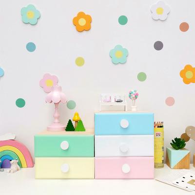 China Drop-shipping China factory fast ship direct colorful drawer combination desktop wooden storage box for stationery and paper for sale