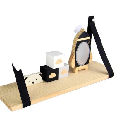 China Hot sale china nsi home wooden wall decoration floating shelves decor products colorful in kid's bedroom for sale