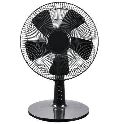 China 90 Degree Swing And Tilt 60 Degree European Plastic Table Fan Decoration Black 5 Blade 12 Inch With 3 Speeds for sale