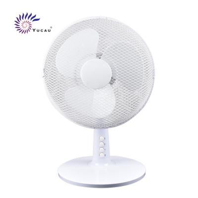 China High Quality 60 Degree Quiet Round Base Plastic Desktop Fan 90 Degree Swing and Tilt 12