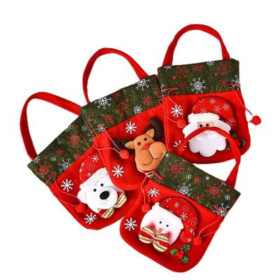 China Hot Selling Cloth Candy Sack Christmas Decoration Drawstring Christmas Gift Bags Lovely for sale