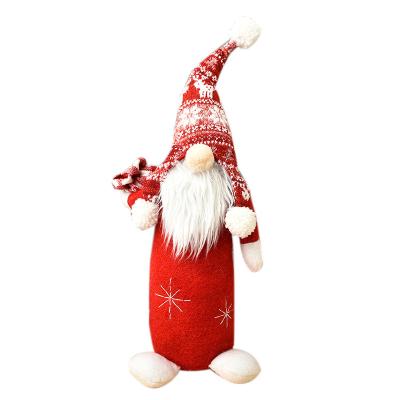 China Knitted Cloth and Real Cotton Filling Santa Claus Doll Decoration Christmas Ornaments Window Scene Layout Christmas Doll Decoration Wholesale for sale