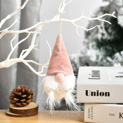 China Cute Knitted Santa Claus Faceless Hanging Decoration Plush Doll White Beard Christmas Window Christmas Tree Ornaments Wholesale for sale