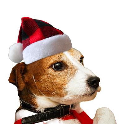 China Decorative Plush Mini Christmas Headwear Flannel Plush Hat Party Hat Christmas Cat Dog Hat for sale