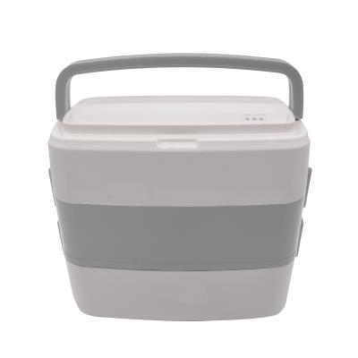 China Outdoor Portable Metal Bowl Two Layers Plastic Food Bowl Containers Electric Food Heater for sale