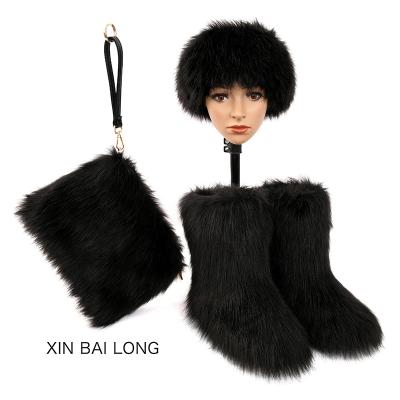 China Massage Headband Sale Faux Fur Headband Women Luxury Faux Fur Boots With Purse And Headband Set for sale