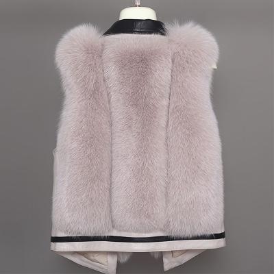 China Factory Price Breathable Russian Custom Leather Vests Real Fox Fur Vest For Women Fur Vest for sale