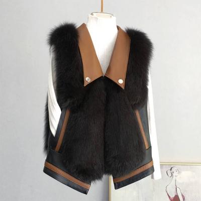 China New Arrival Real Breathable Custom Made Cool Fashion Fur Vest Pink Fox Fur Coat Natural Winter Warm for sale