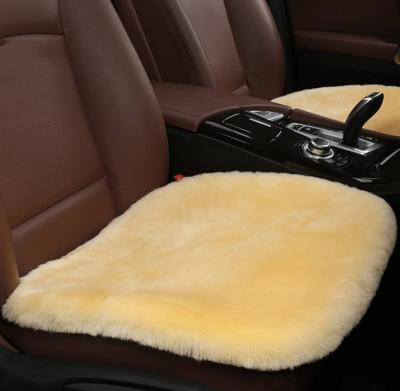 China Comforable Luxury Genuine Sheepskin Auto Seat Cover,Australian Soft Wool Warm Non-slip Seat Protector Universal Fit,19.2 inch x19.2 inch for sale