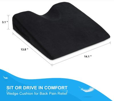 China Comforable Car Seat Wedge Cushion Memory Foam Cushion For Driving Office Chairs Wheelchair Relieve Pain for sale