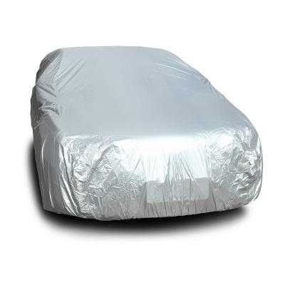 China High Quality Silver 170T Polyester Scratchproof Car Cover Water Resistant Anti-Dust Outdoor Car Cover All Weather for sale