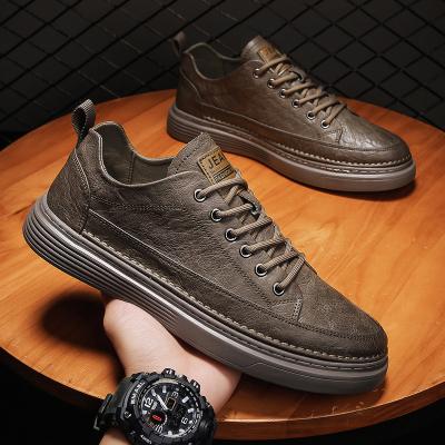 China 2021 Autumn New Casual Men's Leather Shoes Small Shoes Anti-slippery Fashion Men's Work Shoes for sale