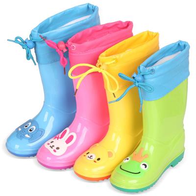 China New Insulative high tube children's rain boots plus cotton detachable boys and girls rain boots four seasons large size children's boots for sale