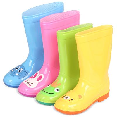 China Insulative high tube children's rain boots can be added with cotton boys and girls four seasons water shoes large size children's boots for sale