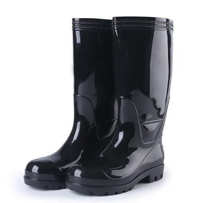 China Black Work Steel Plate Rain Boots Protective Rubber Shoes Anti-Sensational High Tops Steel Toe Steel Tube Men's Shoes for sale