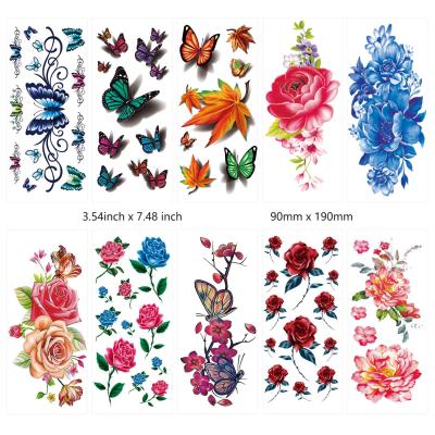 China PASTE Multicolor Mixed Body Art Temporary Tattoos Flowers Style Stickers For Women for sale