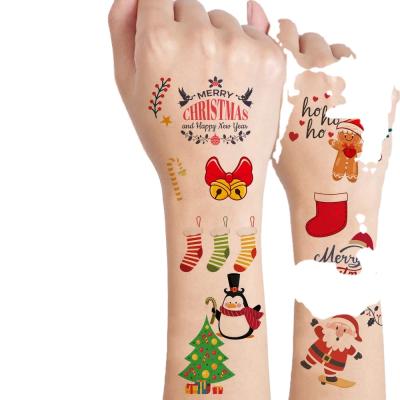 China STICK Waterproof Stocking Santa Claus Christmas Tree Snowman Temporary Tattoo Stickers For Kids for sale