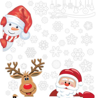 China STICK Holiday Double Side Printed Decorations Christmas Window Stickers for sale