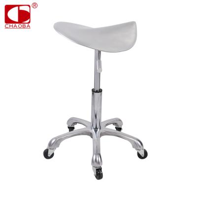 China CHAOBA Metal Sliver Barber Stool Stool Modern Wholesale Barber Chair Styling Stool With Wheels for sale