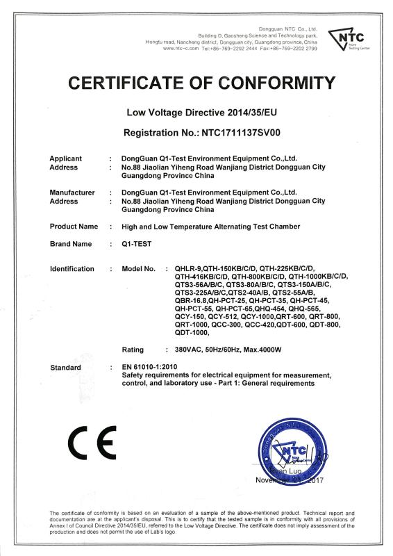 CE - DongGuan Q1-Test Equipment Co., Ltd.