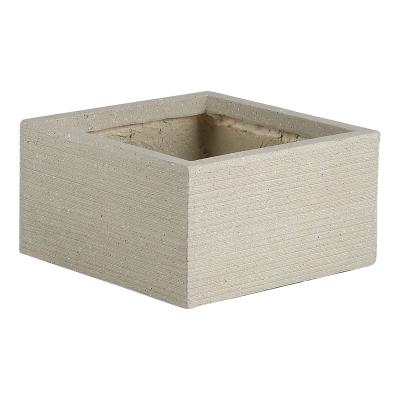 China Large Rectangular Corrosion Resistance Plant Pot BigOutdoor Fiberglass Clay Cement Garden Fiberglass Planter Box for sale