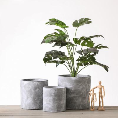 China Shabby Chic Home Office Wabi-sabi Cylinder Cement Planter Concrete Flower Pots for sale