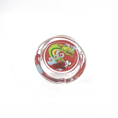 China UV Ashtray Office Hotel Glass Ashtray Household Color Printing Exquisite Glass Ashtray for sale