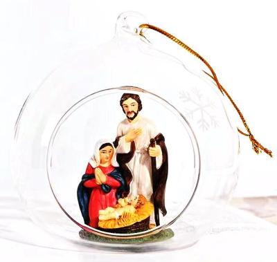 China Christmas home decorative ornament festival decoration clear open glass ball for indoor decoration for sale