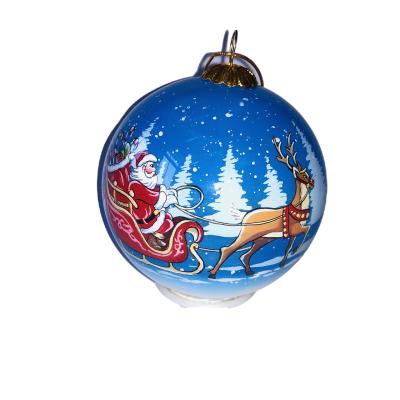 China Best Selling Festival Decoration 80mm Inside Christmas Plastic Glitter Painted Ball With Colorful Led Inside for sale