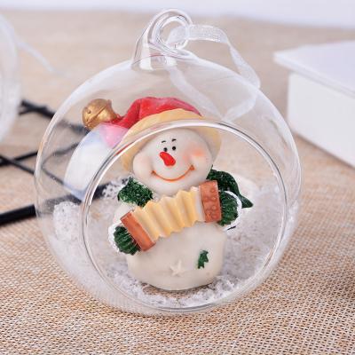 China Santa Claus Round Elk Decorations Christamas Home Decoration Transparent New Christmas Ornaments for sale