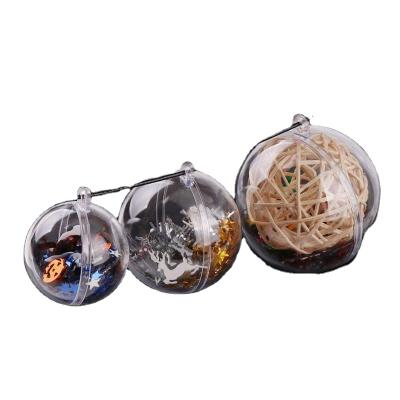 China Openable Chirstmas Decor Hollow Hanging Clear Transparent Christmas Ornaments Can Open Clear Christmas Ball for sale