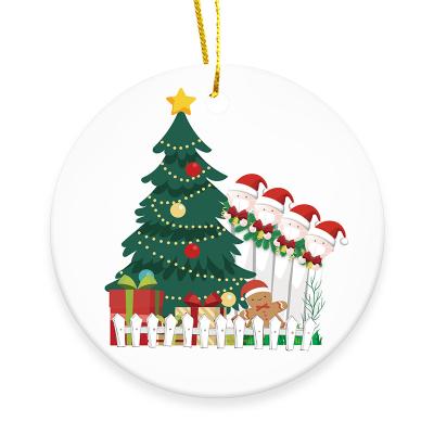 China 2021 New Design Sublimation Home Festival Decoration Crafts Ceramic Christmas Decorations Ornaments Custom Made for sale